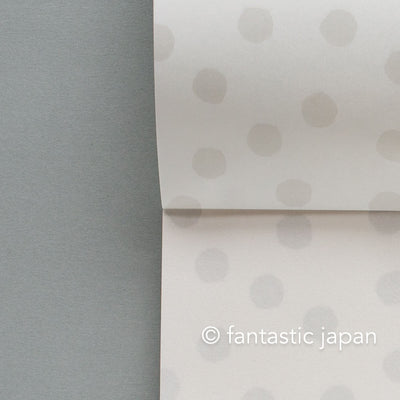 mizushima Perforated Memo Pad / polka dots and stripes -grey 02-