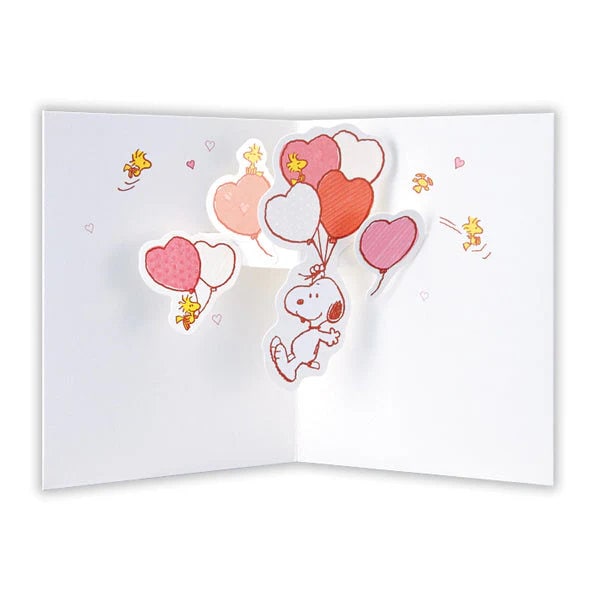 PEANUTS Pop-up card -heart balloons-