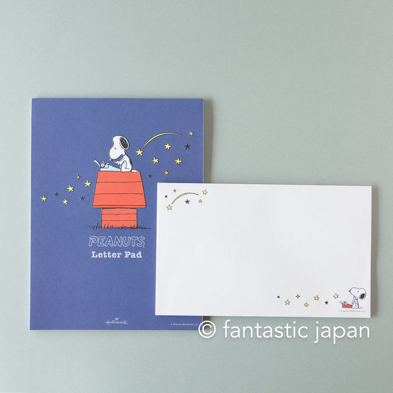 Peanuts Snoopy letter pad and envelopes -Starry sky typewriter-