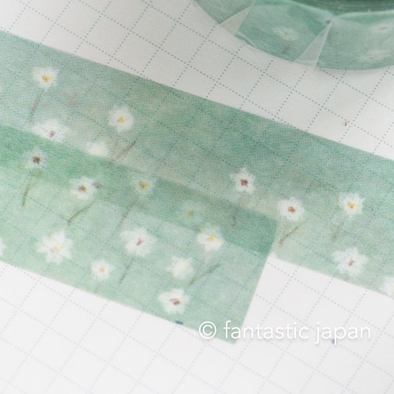 YOHAKU Japanese Washi Tape -Y-135 wild flowers-