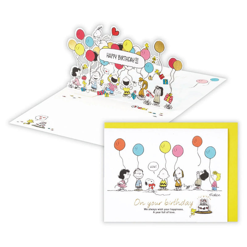 PEANUTS Birthday Pop-up card -lots of baloons-