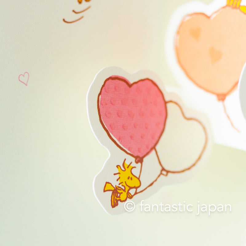 PEANUTS Pop-up card -heart balloons-