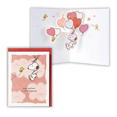 PEANUTS Pop-up card -heart balloons-