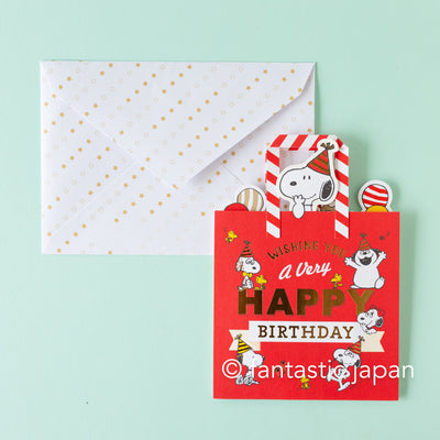 PEANUTS Pop-up birthday card -gift bag-