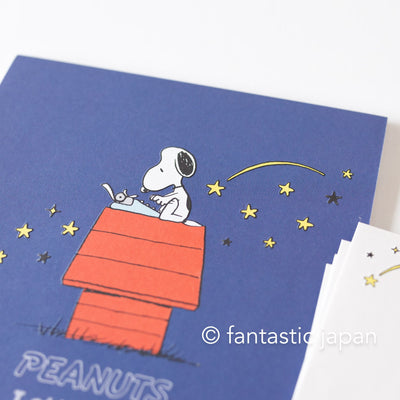 Peanuts Snoopy letter pad and envelopes -Starry sky typewriter-