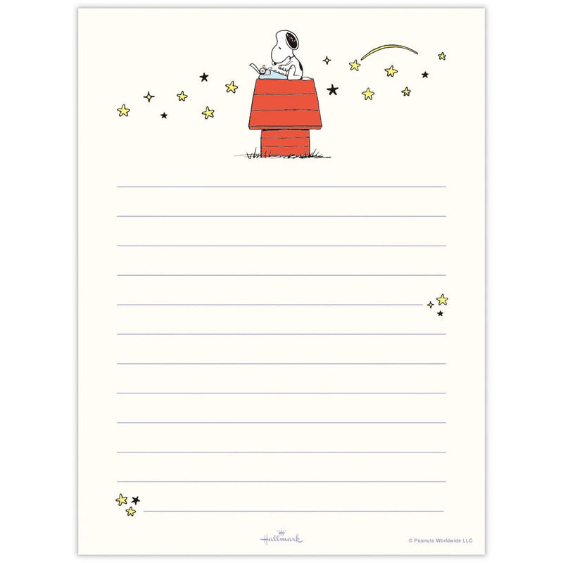 Peanuts Snoopy letter pad and envelopes -Starry sky typewriter-