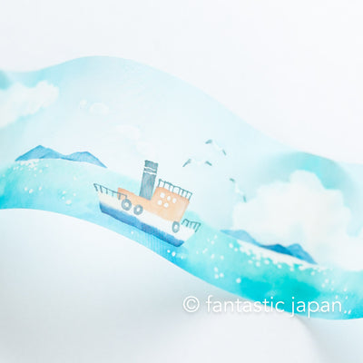 PET film tape / Clear tape -boat- /  mind wave /