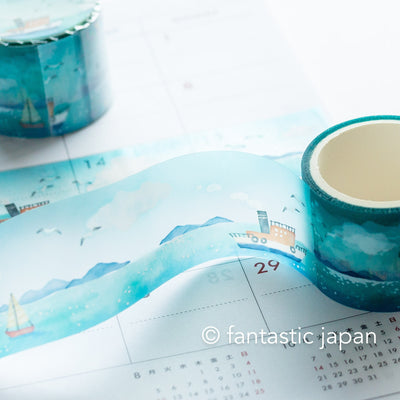 PET film tape / Clear tape -boat- /  mind wave /