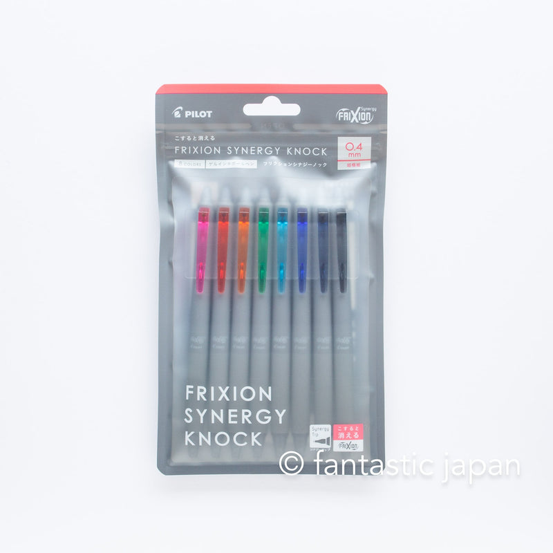 Pilot Erasable Frixion Pen set -Frixion Synergy Knock- 0.4mm / set of 8 colors / Retractable Erasable Gel Ink Pen