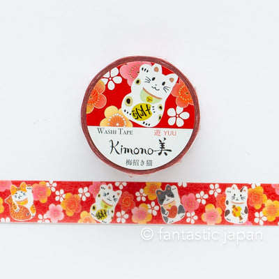 Gold Foil  Masking Tape -beckoning cat and plum blossoms- /SAIEN