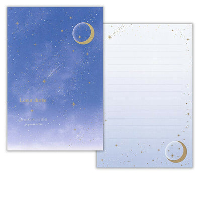 Japanese Washi Writing Letter Pad and Envelopes -Lueur doré Étoile-