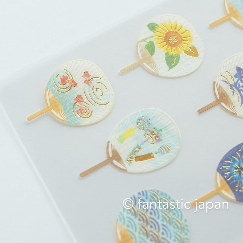 Washi Japanese summer sticker -Japanese fan-