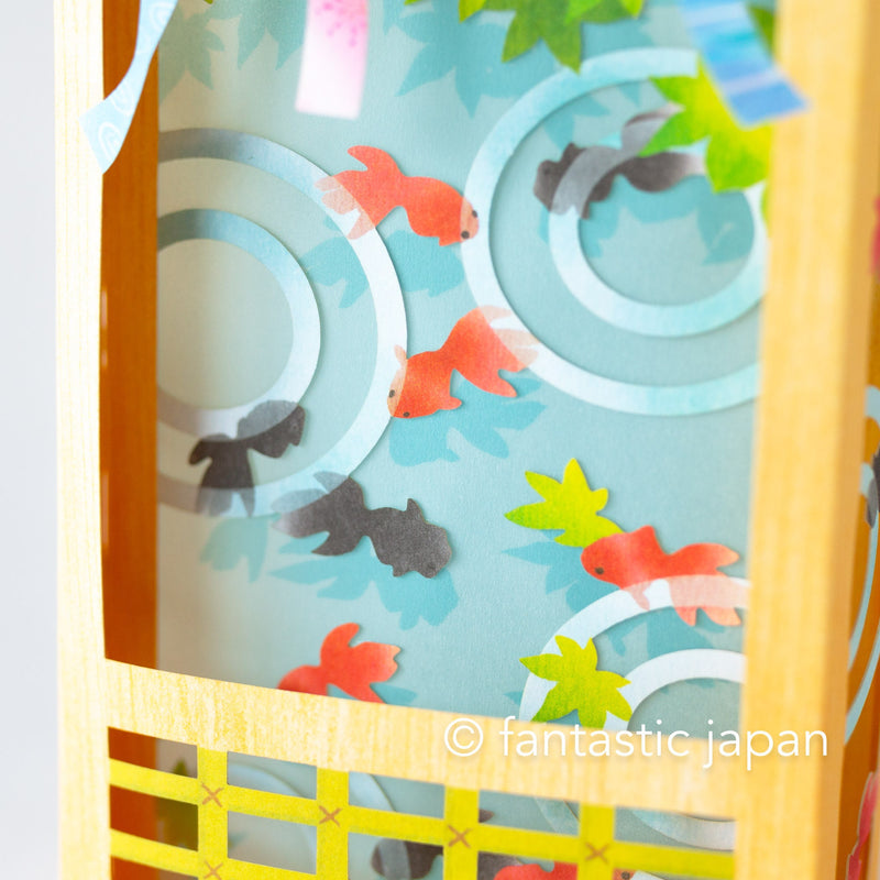 Melody and Light summer card -wind bell and goldfish-