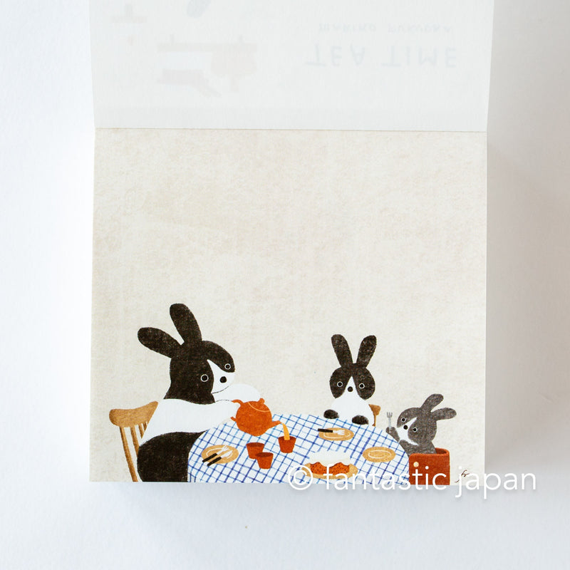 Block memo pad -tea time- by Mariko Fukuoka / cozyca products