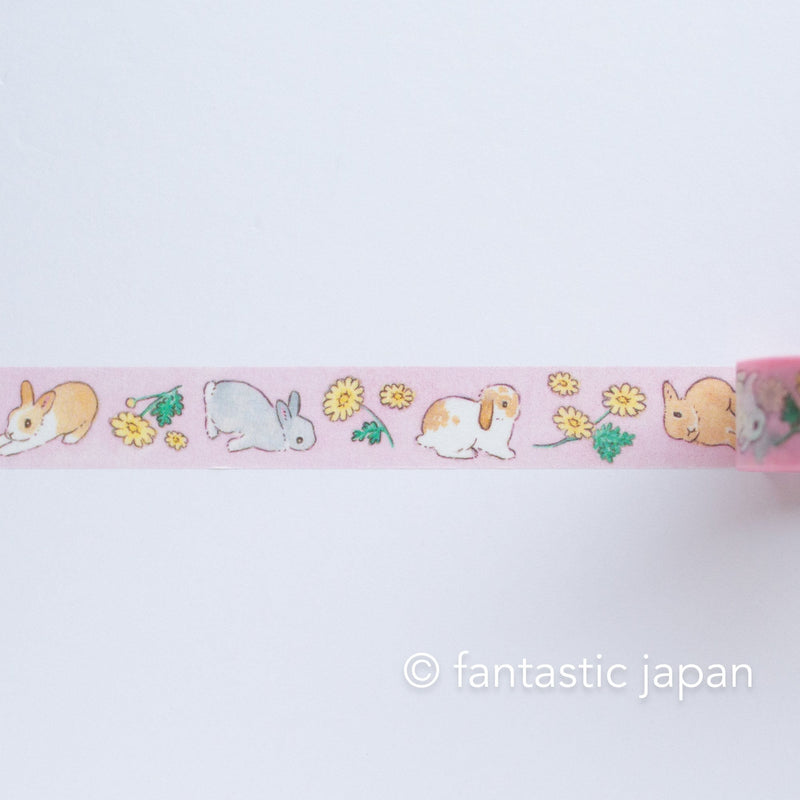 Masking Tape -Rabbit and garland chrysanthemum- by Schinako Moriyama