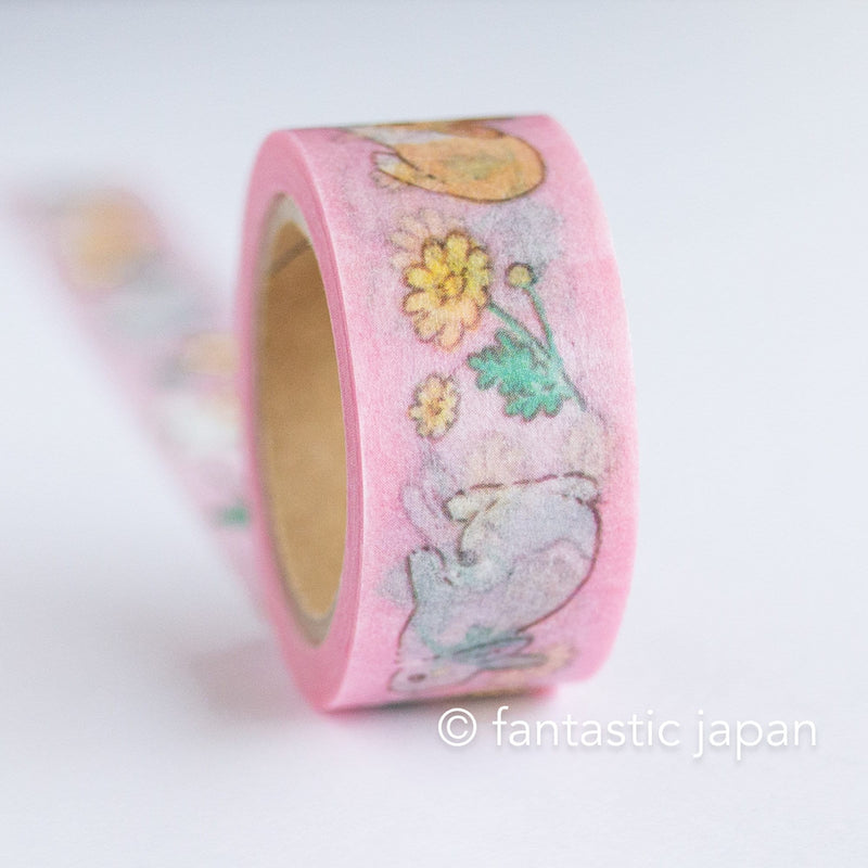 Masking Tape -Rabbit and garland chrysanthemum- by Schinako Moriyama