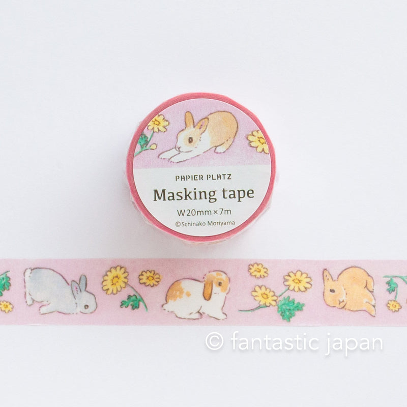 Masking Tape -Rabbit and garland chrysanthemum- by Schinako Moriyama