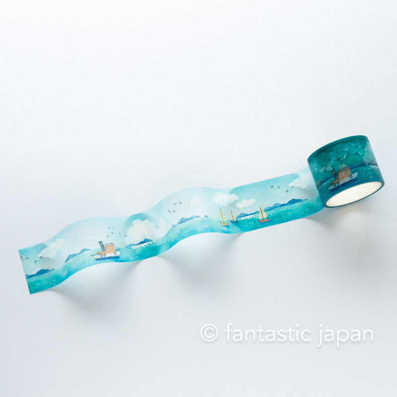 PET film tape / Clear tape -boat- /  mind wave /