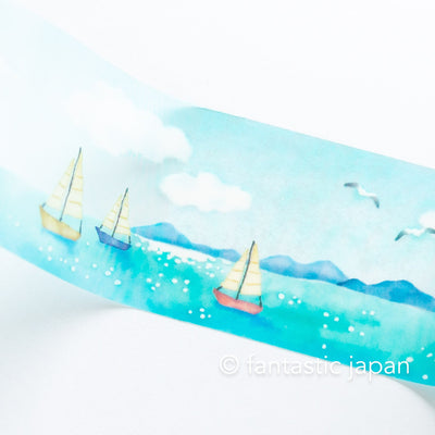 PET film tape / Clear tape -boat- /  mind wave /