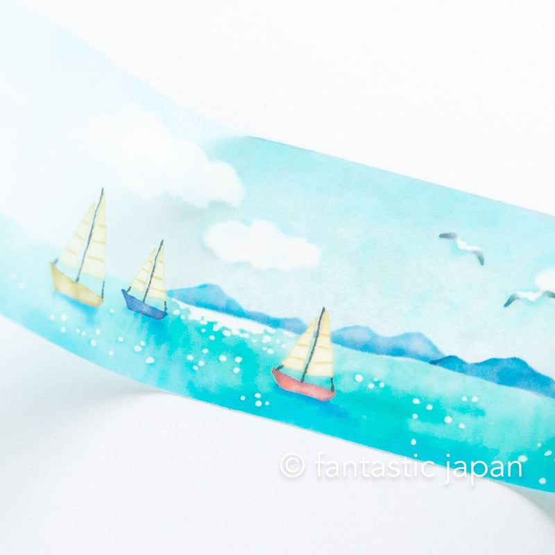 PET film tape / Clear tape -boat- /  mind wave /