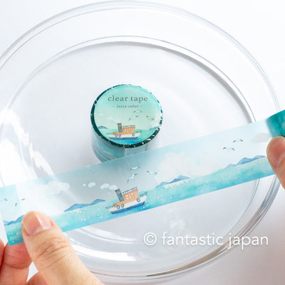 PET film tape / Clear tape -boat- /  mind wave /