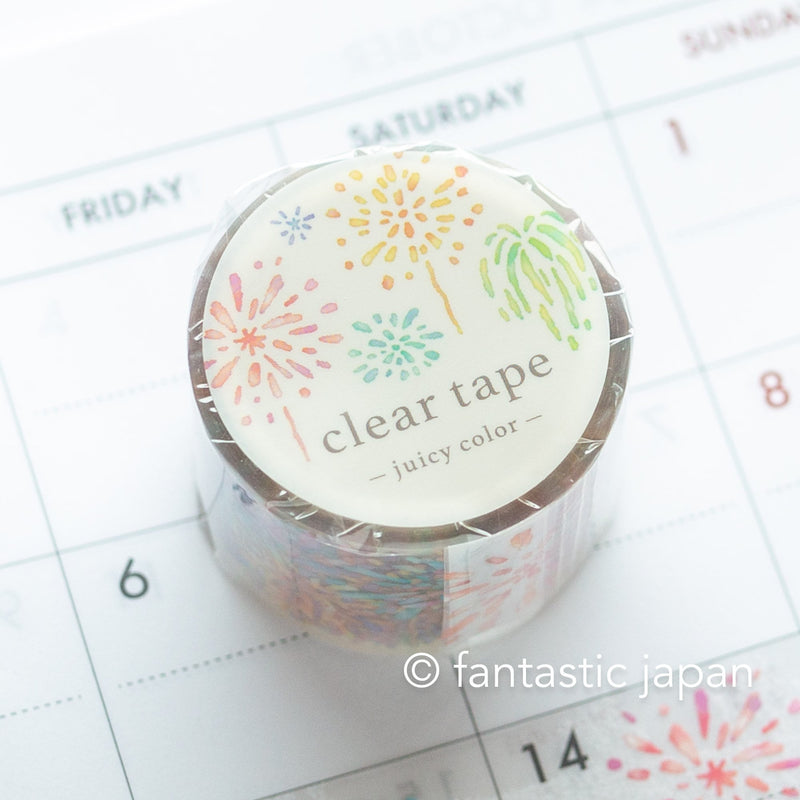 PET film tape / Clear tape -fireworks- /  mind wave /