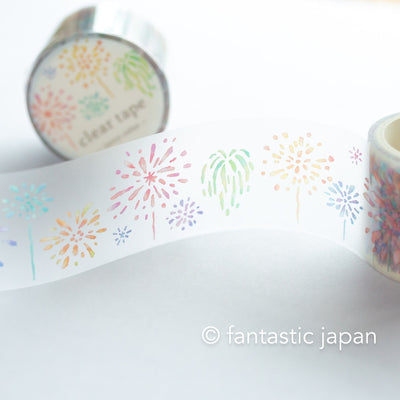 PET film tape / Clear tape -fireworks- /  mind wave /