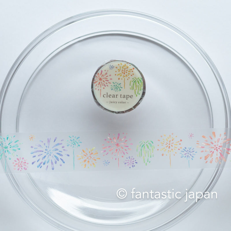 PET film tape / Clear tape -fireworks- /  mind wave /