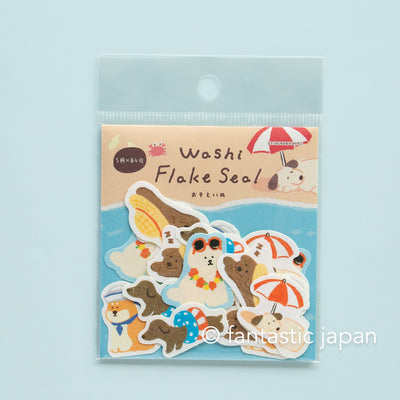 Washi flake stickers -watashi biyori "summer dog"-