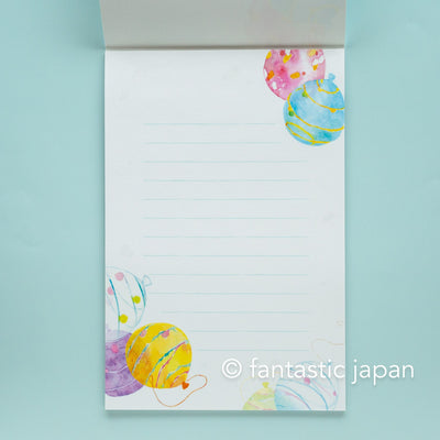 Japanese Washi Writing Letter Pad and Envelopes -summer water balloon-