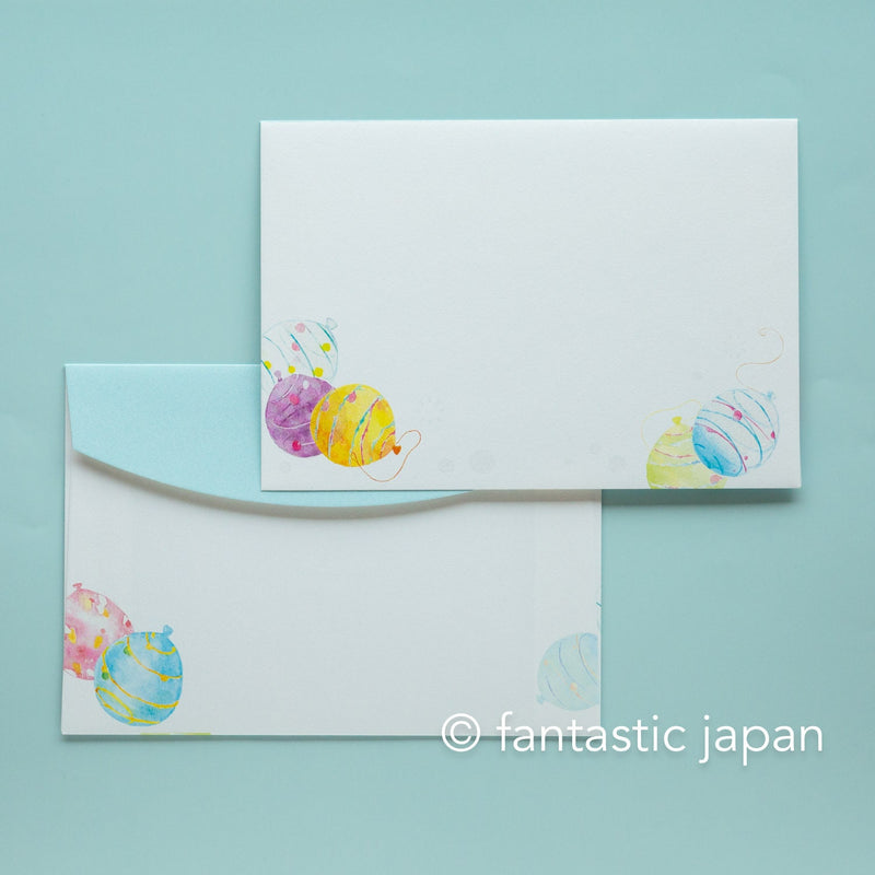 Japanese Washi Writing Letter Pad and Envelopes -summer water balloon-