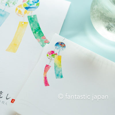 Japanese Washi Writing Letter Pad and Envelopes -Japanese summer wind chime-