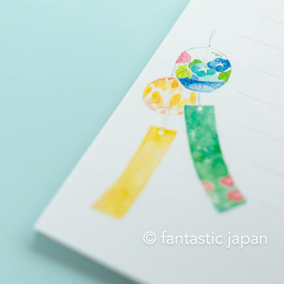 Japanese Washi Writing Letter Pad and Envelopes -Japanese summer wind chime-