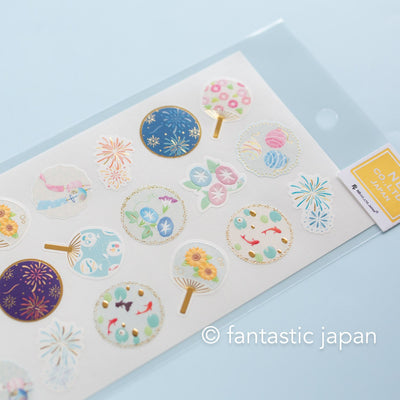 Washi Japanese cats sticker -summer motif -