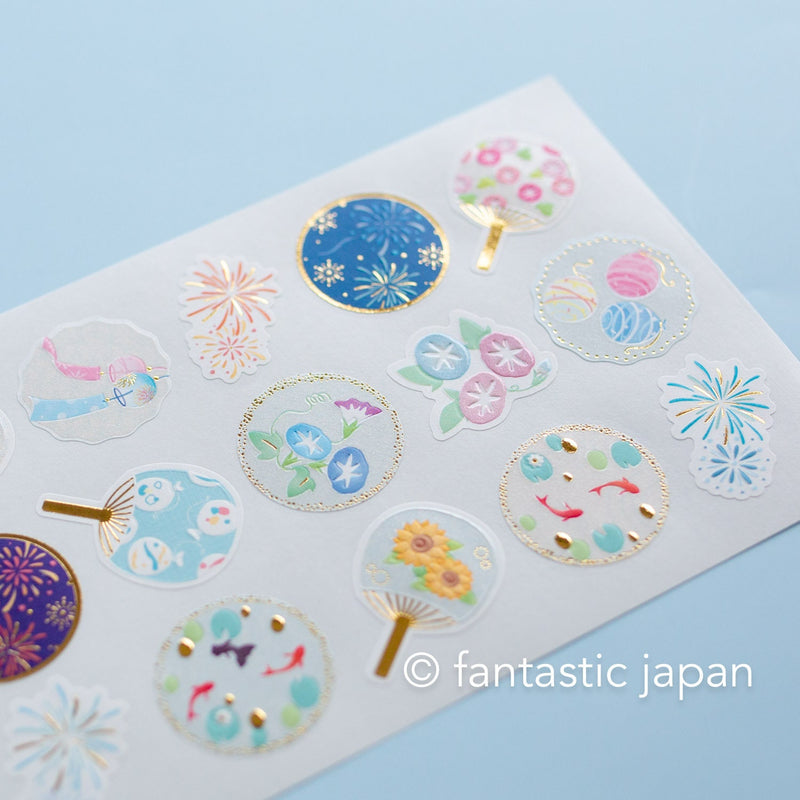 Washi Japanese cats sticker -summer motif -