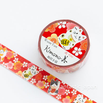 Gold Foil  Masking Tape -beckoning cat and plum blossoms- /SAIEN