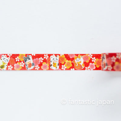 Gold Foil  Masking Tape -beckoning cat and plum blossoms- /SAIEN