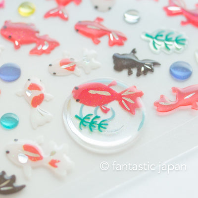 Hard gel 3D sticker -Gold fish in summer festival-