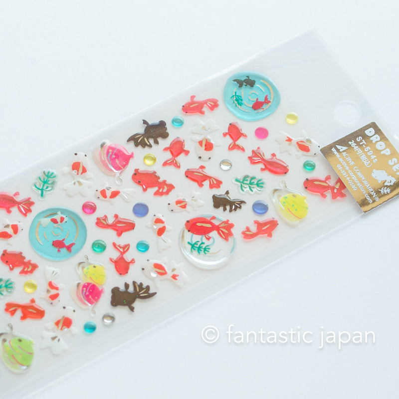 Hard gel 3D sticker -Gold fish in summer festival-