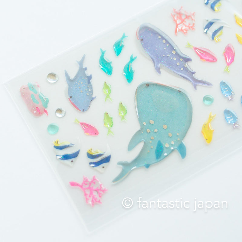 Hard gel 3D sticker -sharks-