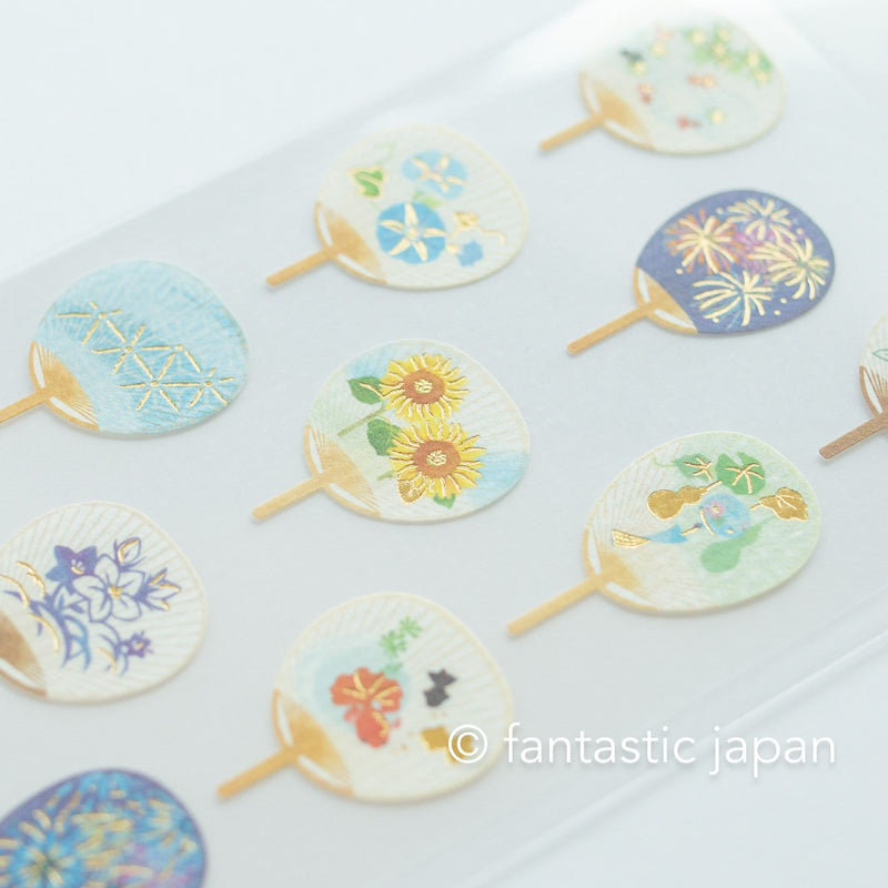 Washi Japanese summer sticker -Japanese fan-