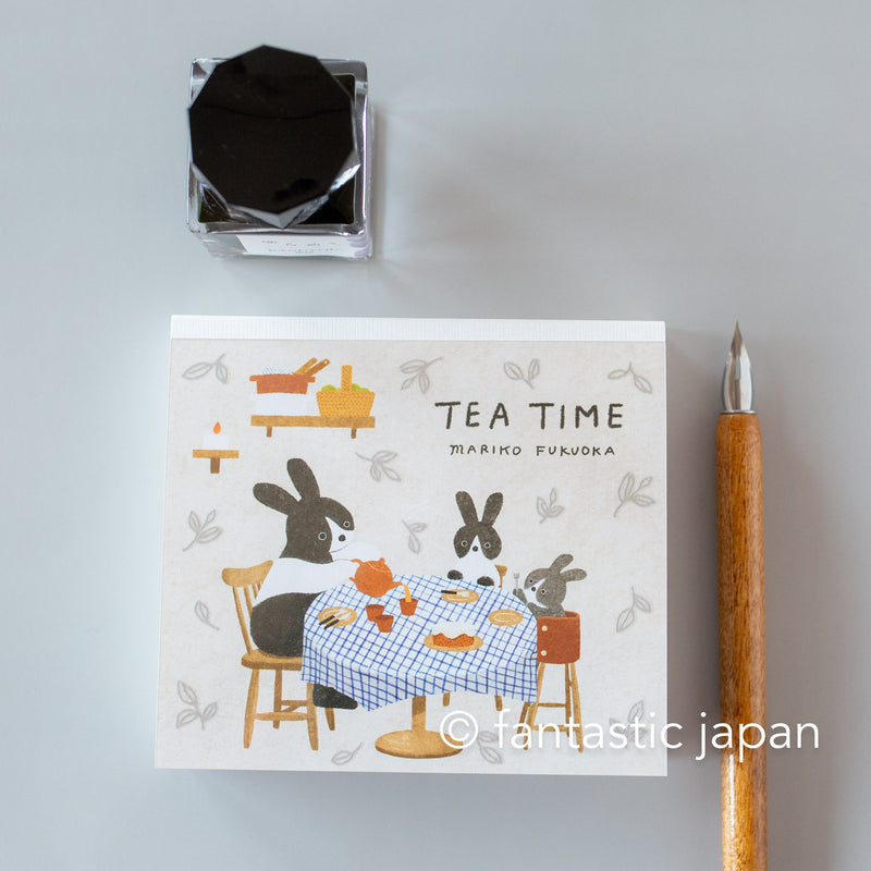 Block memo pad -tea time- by Mariko Fukuoka / cozyca products