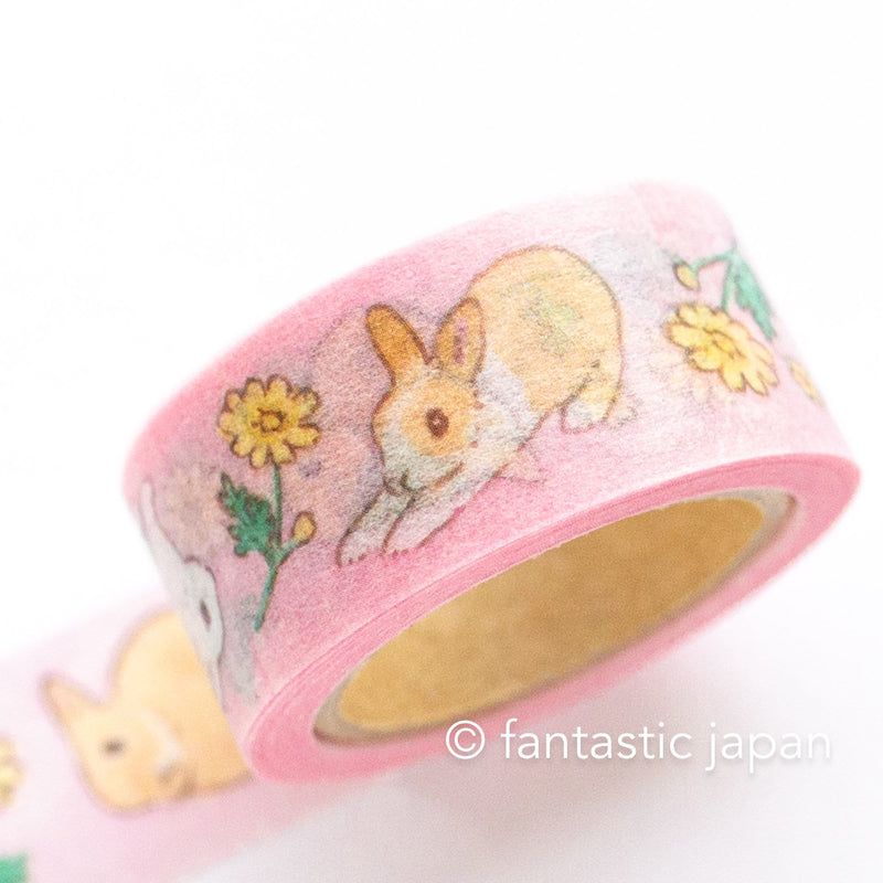 Masking Tape -Rabbit and garland chrysanthemum- by Schinako Moriyama