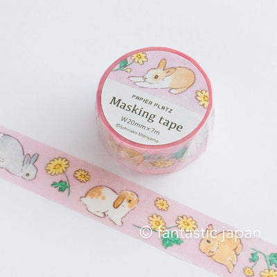 Masking Tape -Rabbit and garland chrysanthemum- by Schinako Moriyama