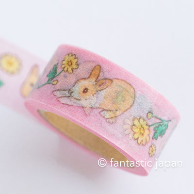 Masking Tape -Rabbit and garland chrysanthemum- by Schinako Moriyama