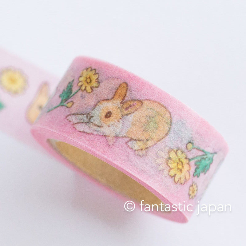 Masking Tape -Rabbit and garland chrysanthemum- by Schinako Moriyama