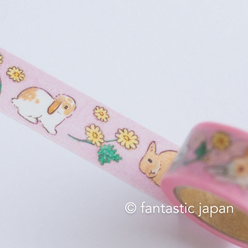 Masking Tape -Rabbit and garland chrysanthemum- by Schinako Moriyama