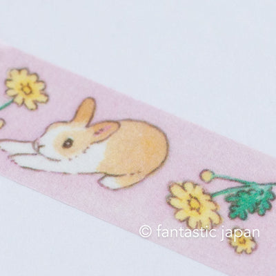 Masking Tape -Rabbit and garland chrysanthemum- by Schinako Moriyama