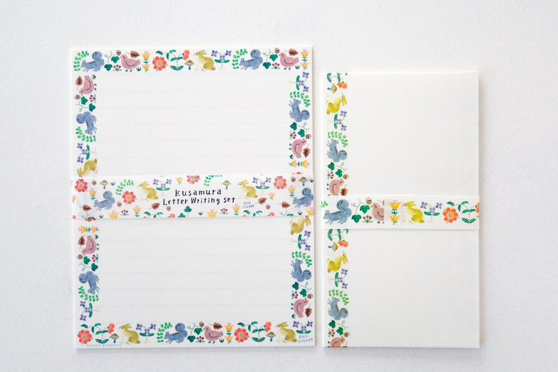 Japanese Writing Letter Set -KUSAMURA- by Aiko Fukawa/ Mino Washi / cozyca products/ Japanese washi paper letter set /made in Japan