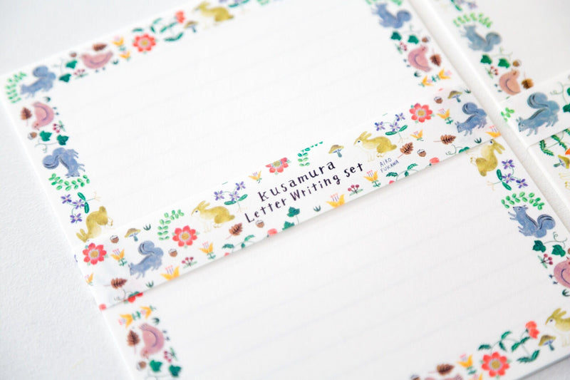 Japanese Writing Letter Set -KUSAMURA- by Aiko Fukawa/ Mino Washi / cozyca products/ Japanese washi paper letter set /made in Japan